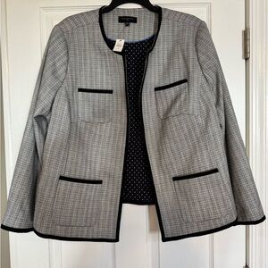 Talbots Women's Grey Plaid Jacket 20W NWT
